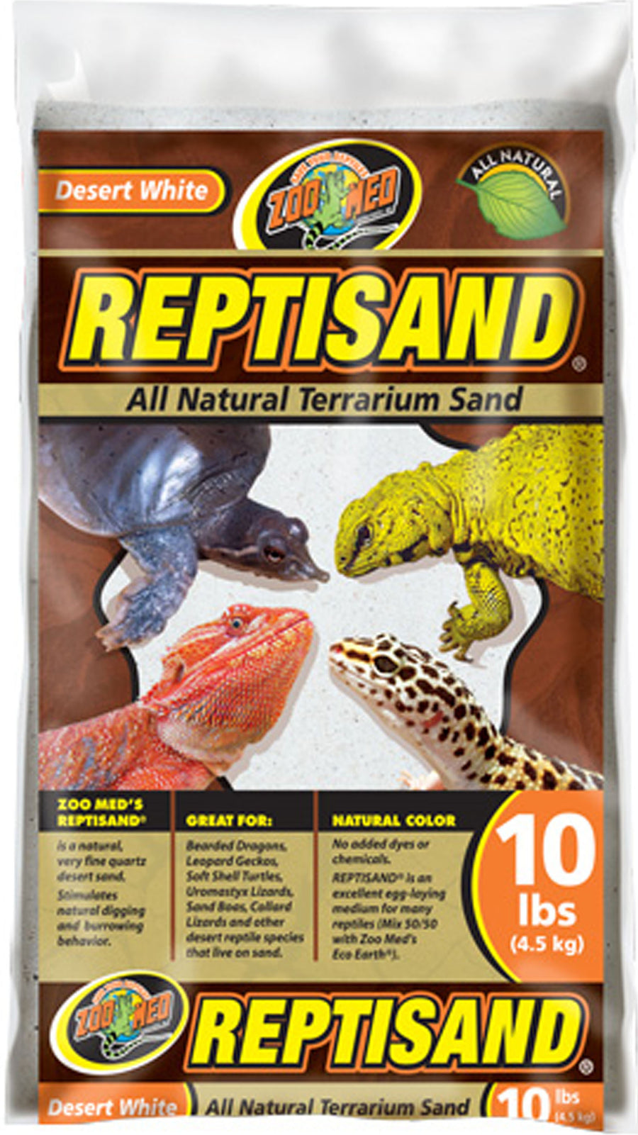Zoo Med Reptisand Natural Terrarium Sand, Desert White, 10 lb