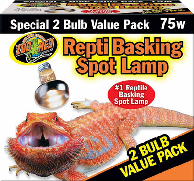 Zoo Med Repti Basking Spot Lamp, 75 Watt-2 pk - Incandescent