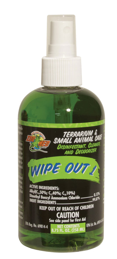 Zoo Med Wipe Out 1 Terrarium & Cage Disinfectant, 8.75 oz - Cleaning Accessories