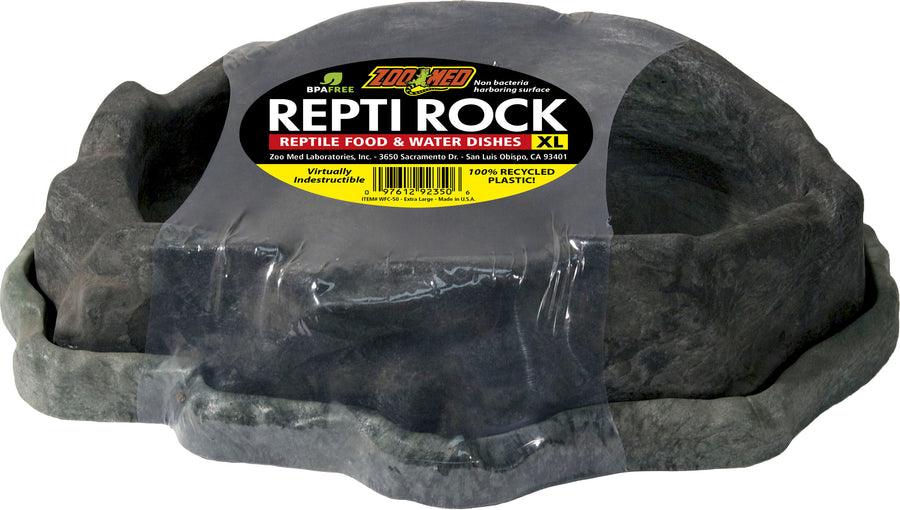 Zoo Med Repti Rock Food and Water Dish Combo, Assorted, XL - Dishes