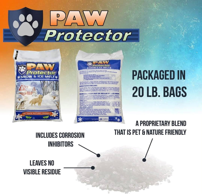 Pet Friendly Ice Melt - Pet Safe Salt for Melting Ice and Snow on Driveways, Walkways, and Sidewalks - Ice Salt That's Safe for Pets, Especially Dogs Three 20 lb Bags