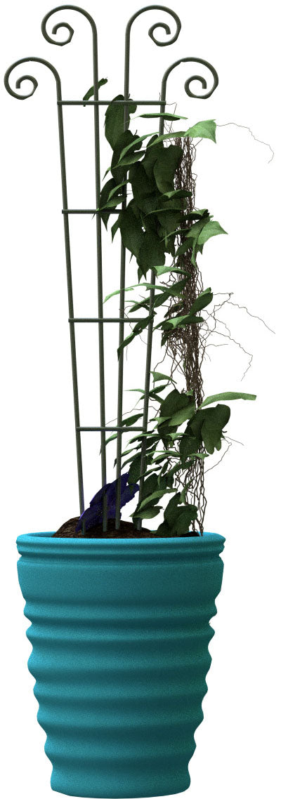 Panacea Products Wave Pot Garden Trellis, Green, 48x16 in - Arbors & Trellis
