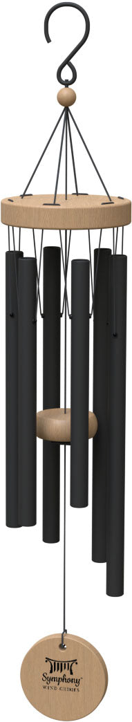 Panacea Products Nordic Habitat Wind Chime w/ Matte Finish, Black, 24 in - Statuary, Wind Spinners/Chimes