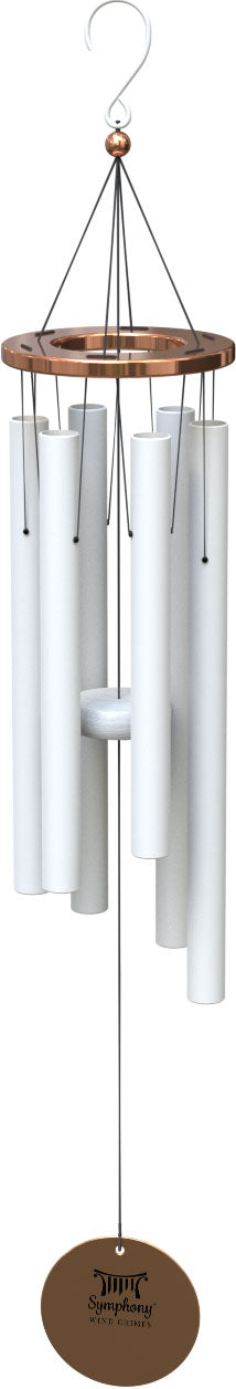 Panacea Products Nantucket Wind Chime w/ Copper Accents, White/Copper, 34 in - Statuary, Wind Spinners/Chimes