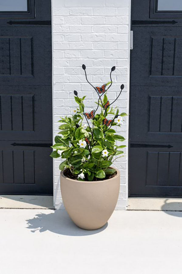 Panacea Products Monarch Butterflies Twig Pot Trellis, White, 40 in - Arbors & Trellis