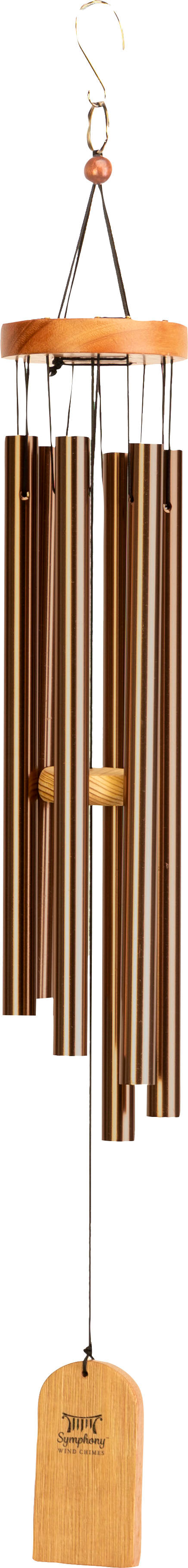 Panacea Products Symphony Promotional Wood & Aluminum Wind Chime, Bronze, 27 in - Statuary, Wind Spinners/Chimes