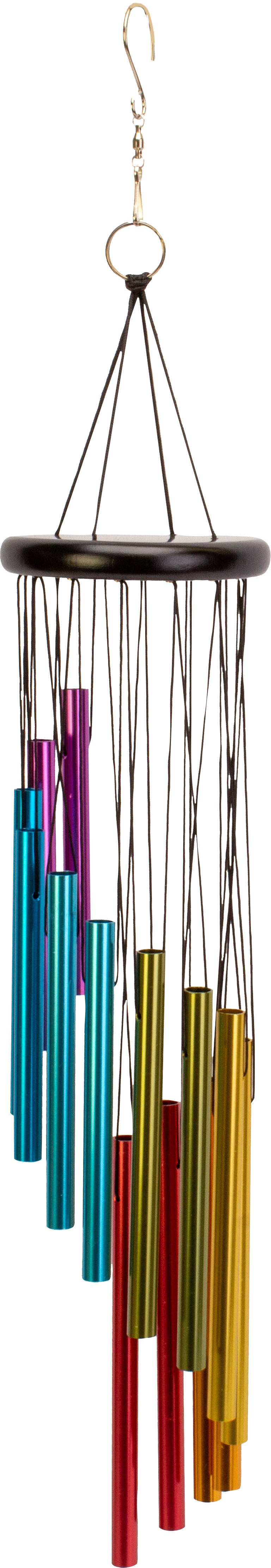 Panacea Products Symphony Wind Chime w/14 Aluminum Tubes, Rainbow, 26 in - Statuary, Wind Spinners/Chimes