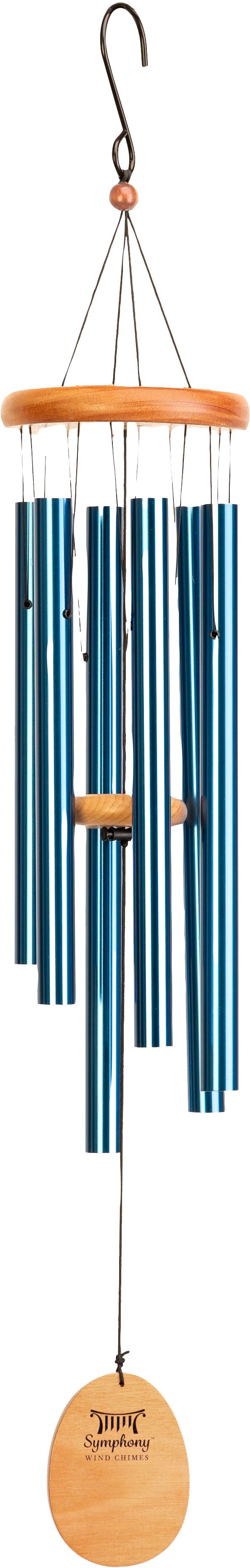 Panacea Products Symphony Wood & Aluminum Wind Chime, Blue, 34 in - Statuary, Wind Spinners/Chimes