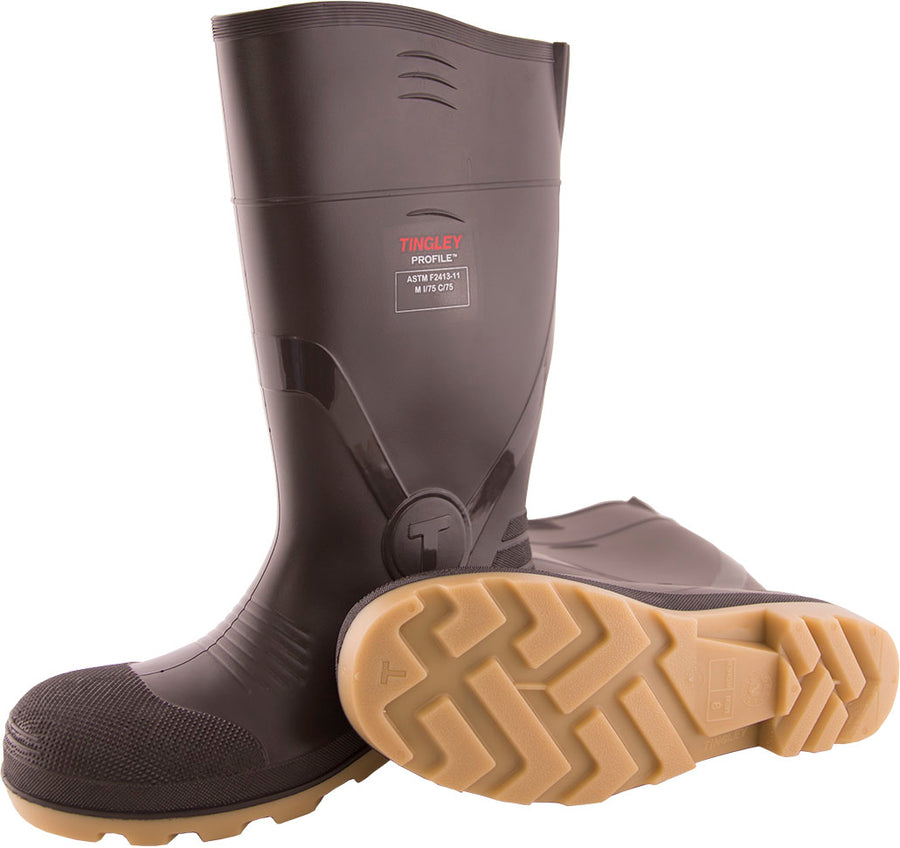 Tingley Profile Plain Toe Knee Boot, Dark Brown, Sz 12 - Over the Sock Boots