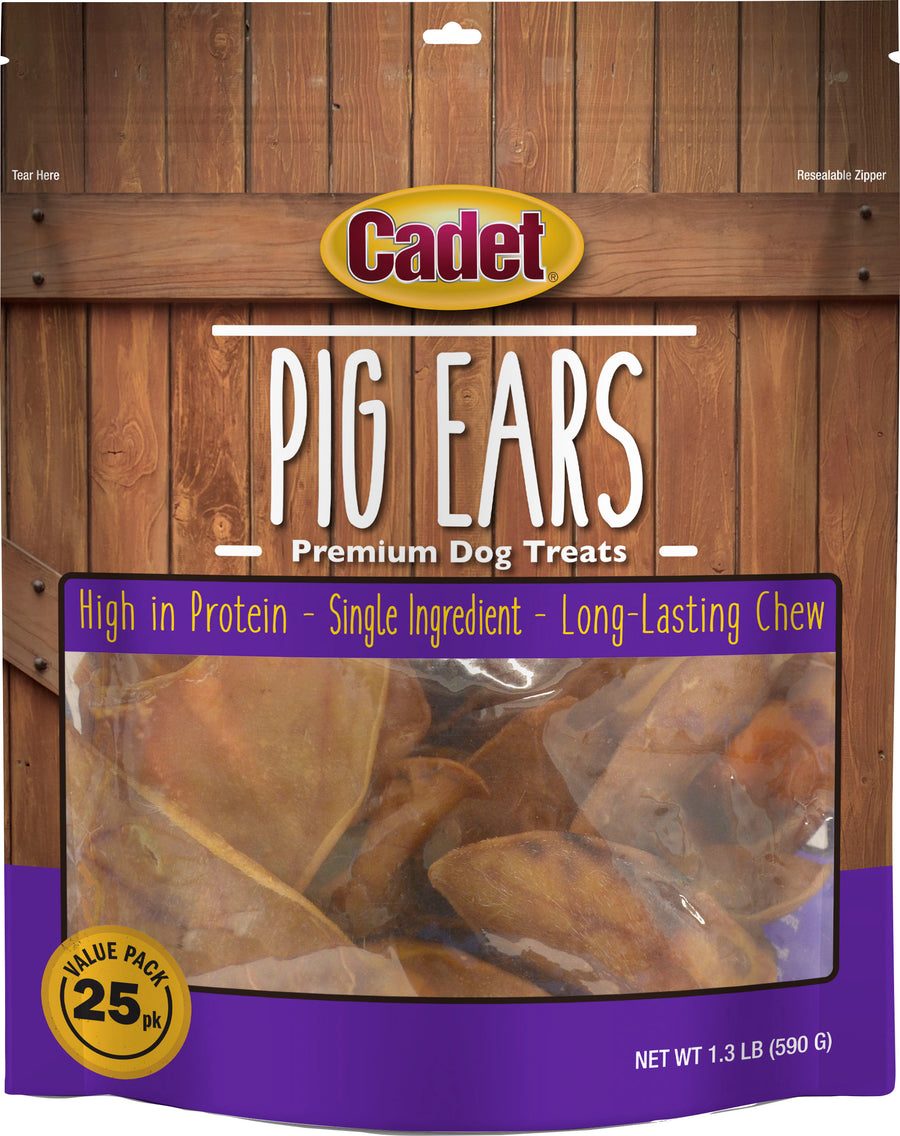 Cadet Oven Roasted Pig Ears Value Pack, 25 pk - Rawhide/ Body Parts