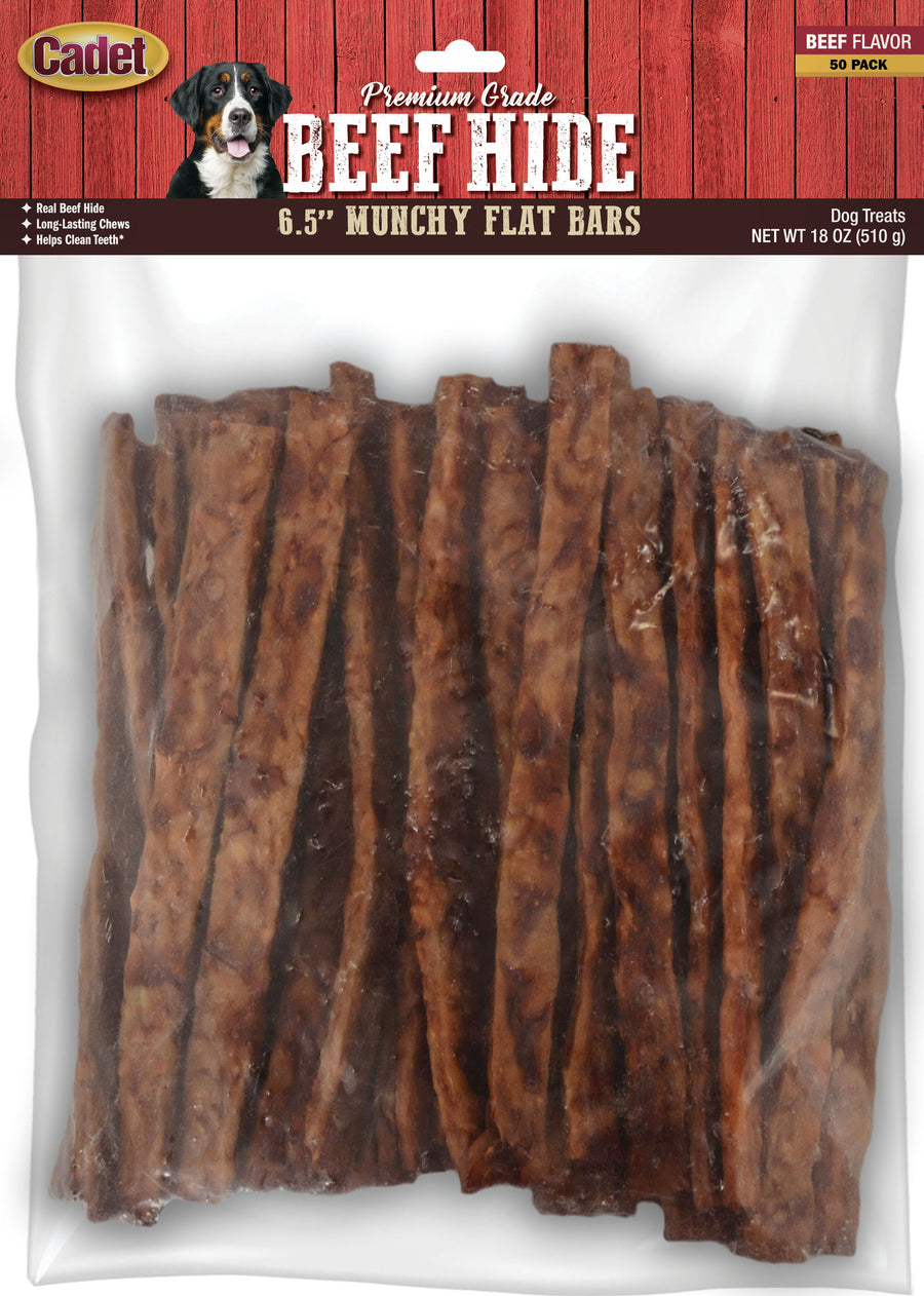 Cadet Gourmet Munchy Rawhide Strips, 6.5 in-50 pk - Rawhide/ Body Parts