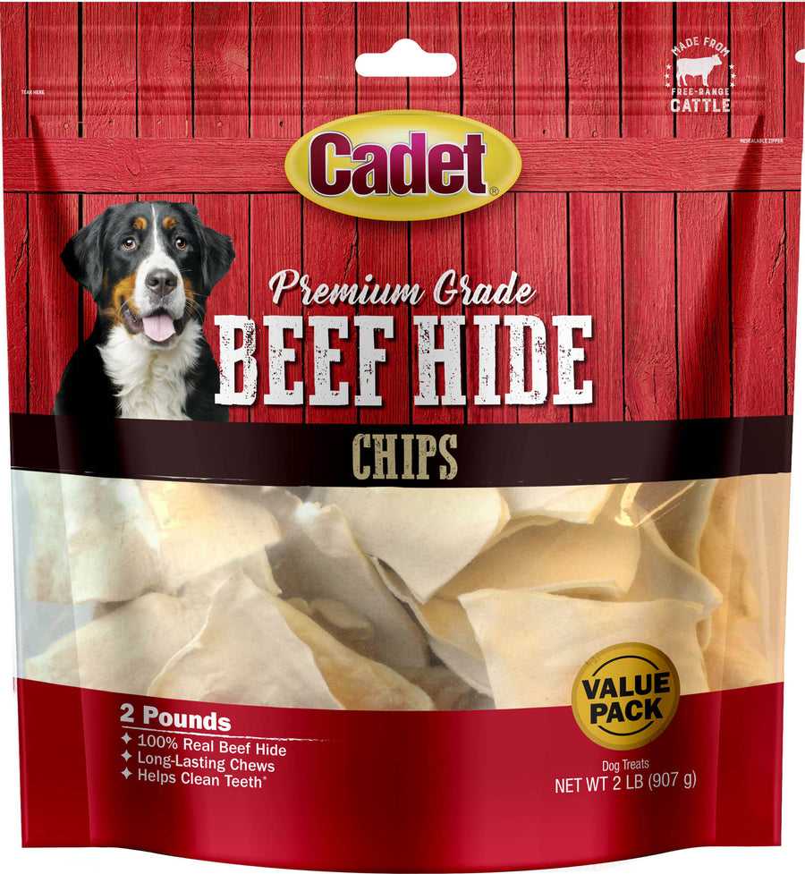 Cadet Premium Grade Rawhide Chips, Natural, 2 lb - Rawhide/ Body Parts