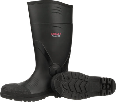 Tingley Pilot Plain Toe Knee Boot, Black, Sz 7 - Over the Sock Boots