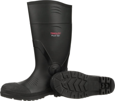 Tingley Pilot Plain Toe Knee Boot, Black, Sz 10 - Over the Sock Boots