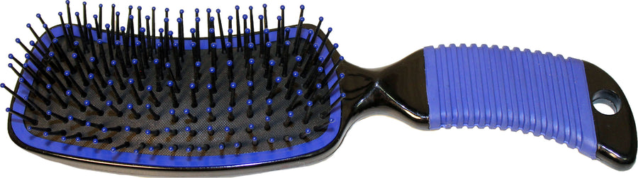 Partrade Curved Handle Mane & Tail Brush, Blue, 9 in