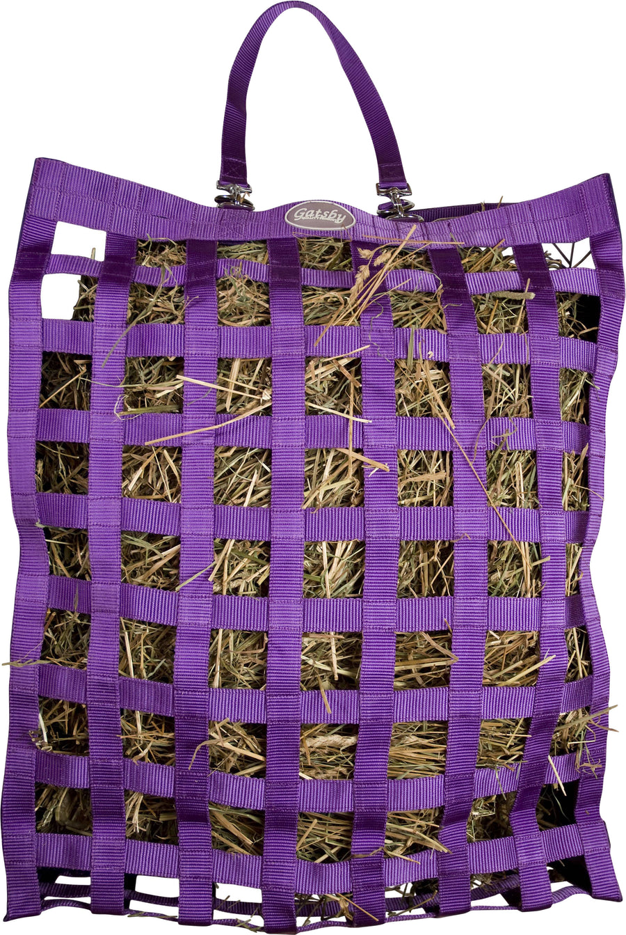 Gatsby All Natural Slow Hay Feeder, Purple, 20x27x6.5 in - Hay Bags & Nets