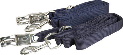 Gatsby Adjustable Nylon Cross Ties W/Panic Snap, Navy, 5-9 ft