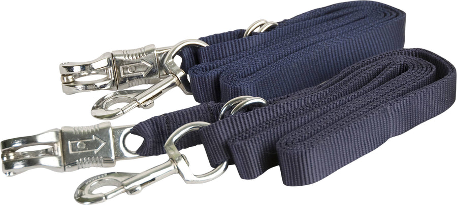 Gatsby Adjustable Nylon Cross Ties W/Panic Snap, Navy, 5-9 ft
