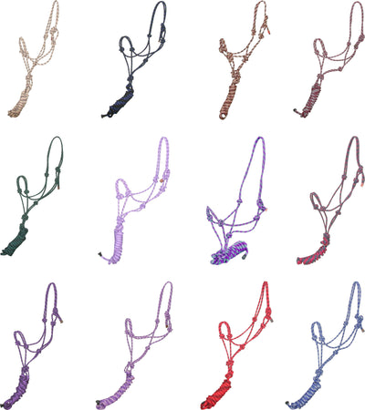 Gatsby Cowboy Rope Halters W/Lead Assortment, Assorted, Horse