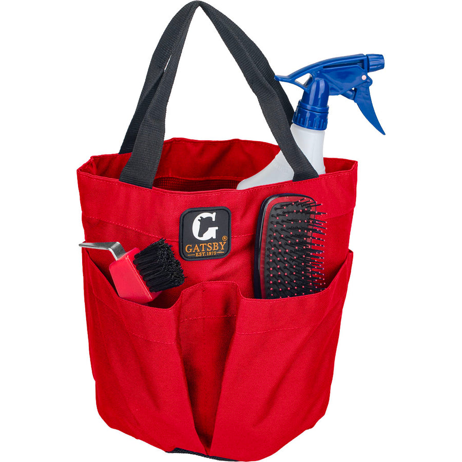 Gatsby Nylon Stable Tote Mesh Bottom, Red - Accessories