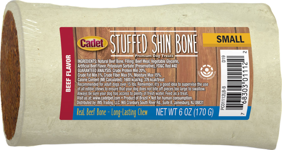 Cadet Stuffed Shin Bone, Beef, 3-4 in - Rawhide/ Body Parts