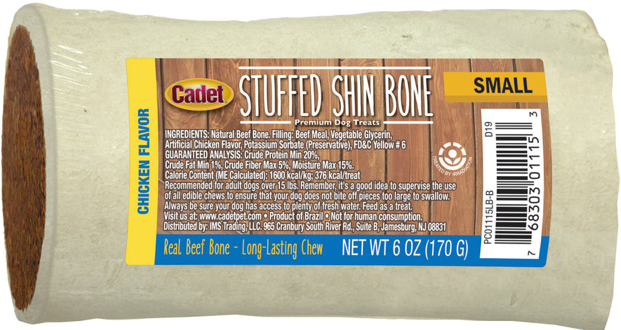Cadet Stuffed Shin Bone, Chicken, 3-4 in - Rawhide/ Body Parts
