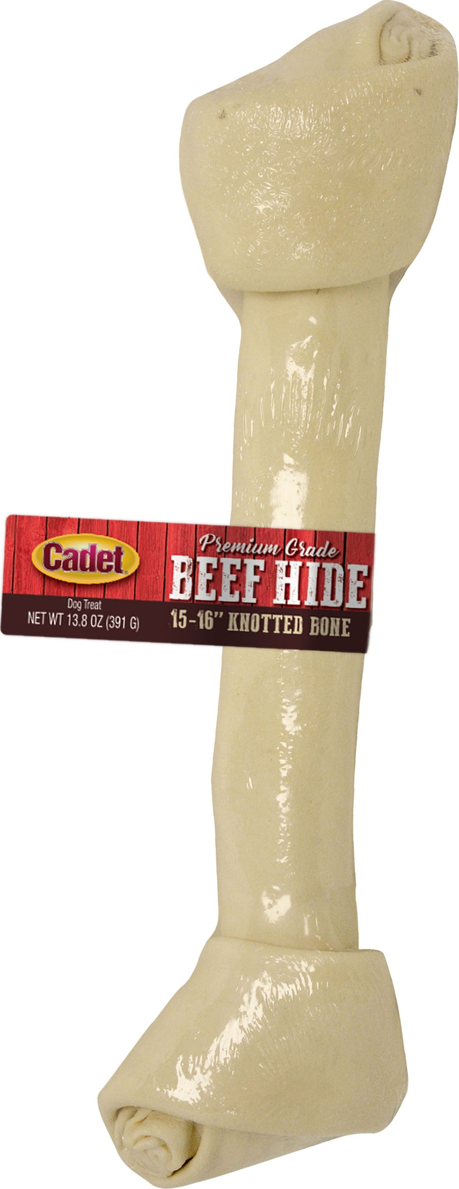 Cadet Gourmet Knotted Rawhide Bone, Natural, 15-19 in - Rawhide/ Body Parts