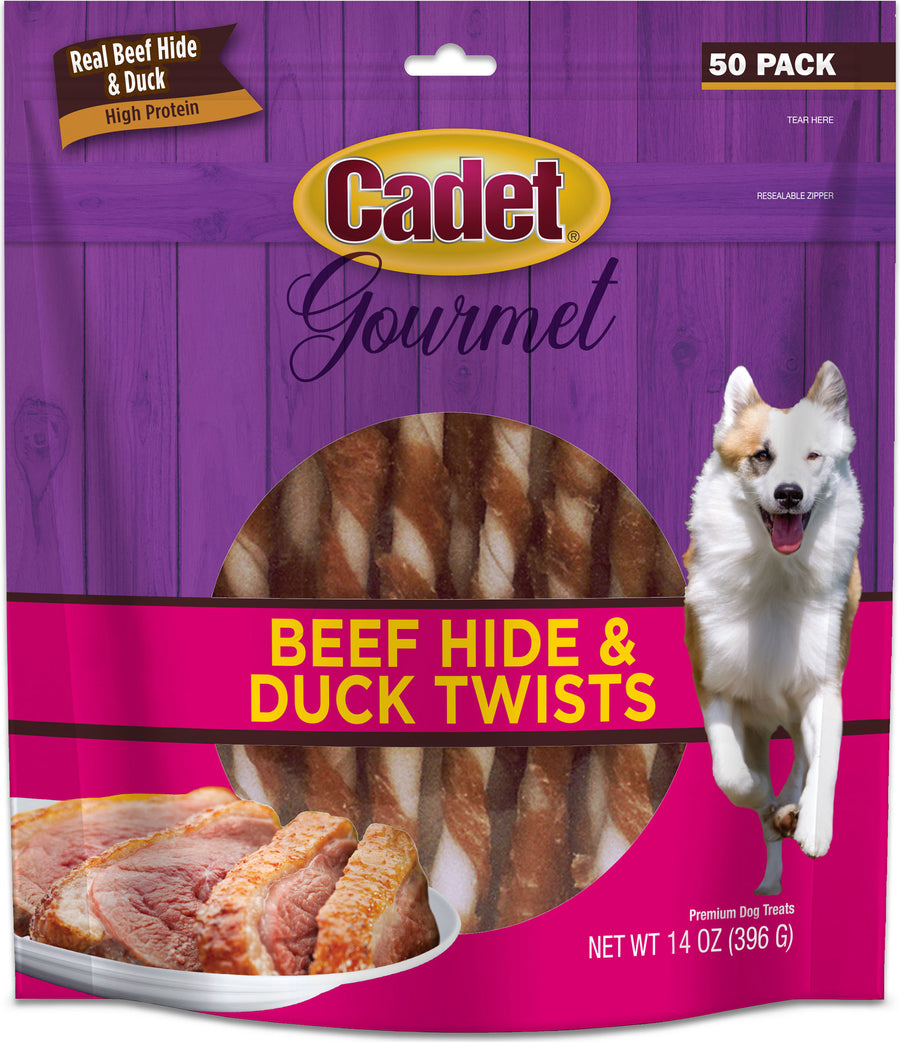 Cadet Gourmet Rawhide Twists, Duck, 50 pk - Rawhide/ Body Parts