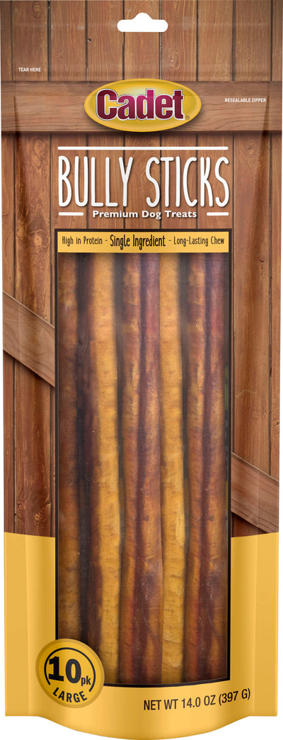 Cadet Bully Sticks, LG - 10 pk - Rawhide/ Body Parts