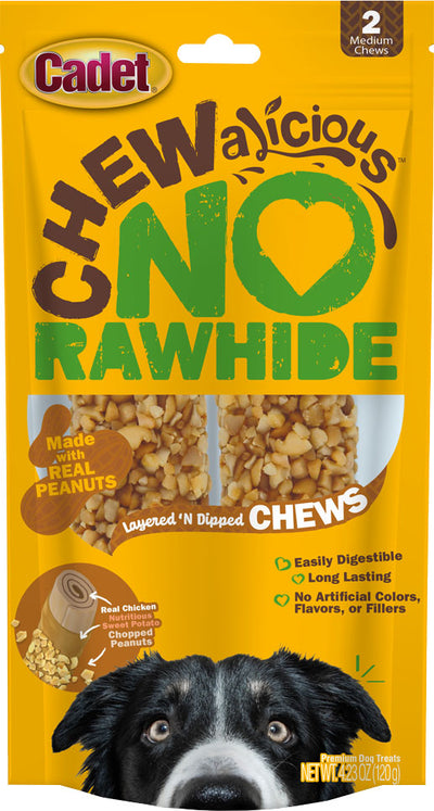 Cadet Chewalicious Layered n Dipped Chews, Nut, 2 pk - Long Lasting Chews