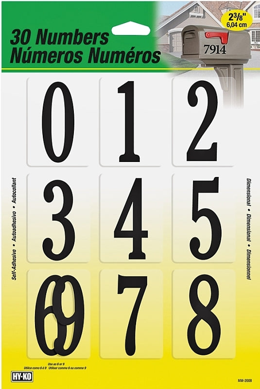 Hy-Ko MM-200B Self-Adhesive Packaged Number Set