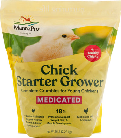 Manna Pro Chick Starter Medicated Crumbles, 5 lb - Starter Feed