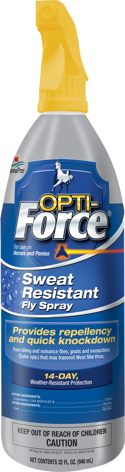 Opti-Force Sweat Resistant Fly Spray, 1 qt - Ready to Use