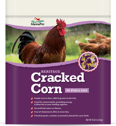 Manna Pro Cracked Corn W/Purple Corn, 10 lb - Nutritional Feed