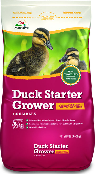 Manna Pro Duck Starter Grower Crumbles, 8 lb - Duck Feed