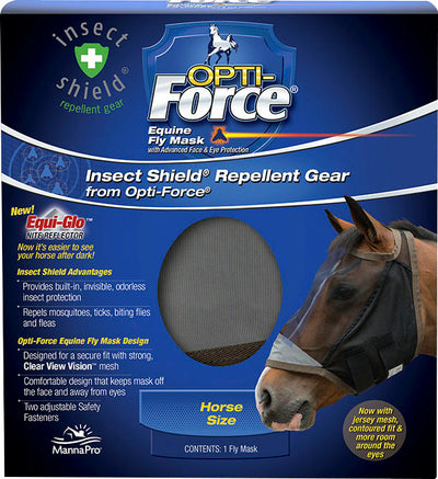 Opti-Force Equine Fly Mask W/Insect Shield, Horse - Fly Masks