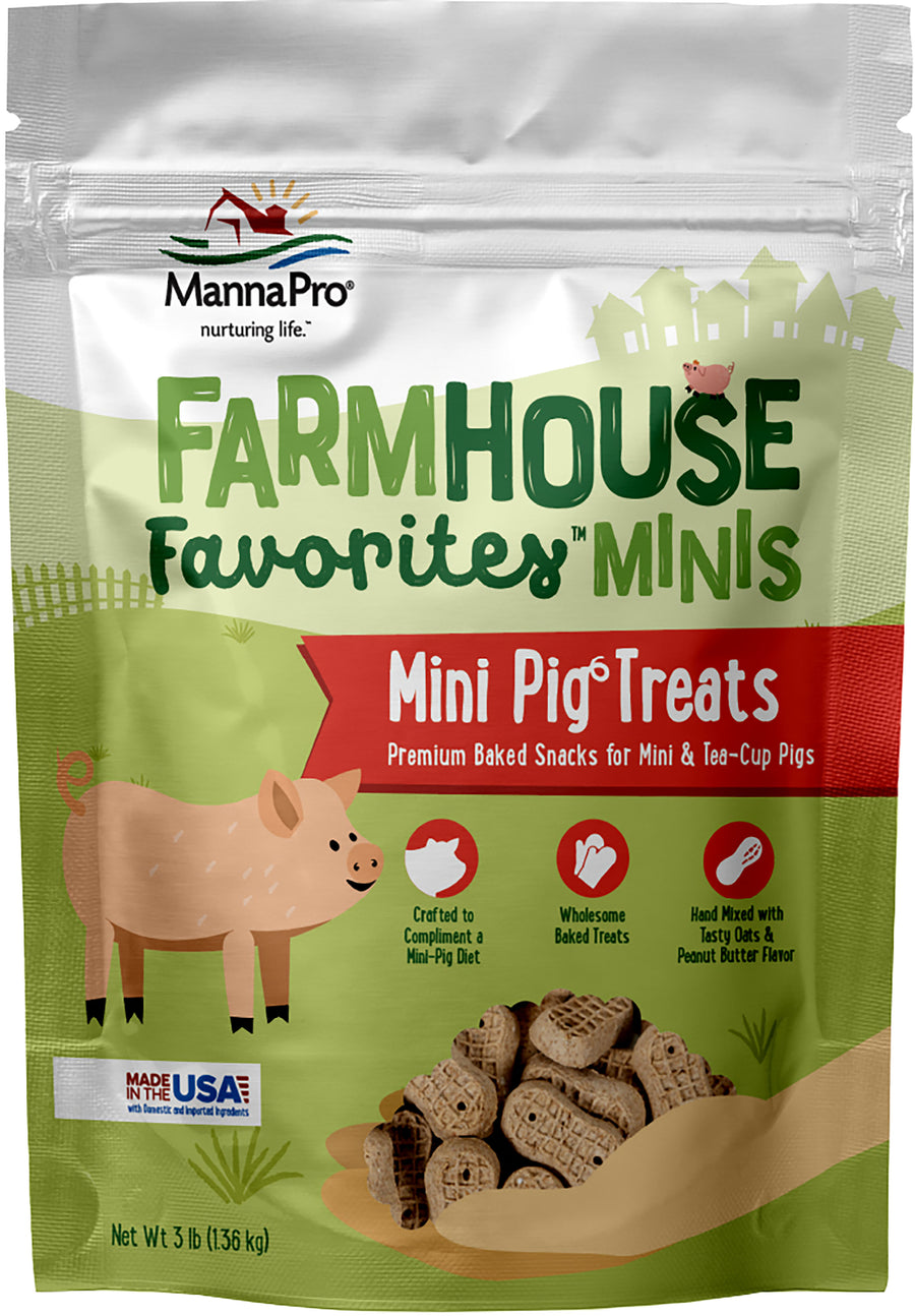 Manna Pro Farmhouse Favorites Mini Pig Treats, 3 lb