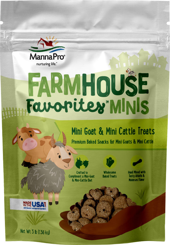 Manna Pro Farmhouse Favorites Mini Goat & Cattle Treats, 3 lb