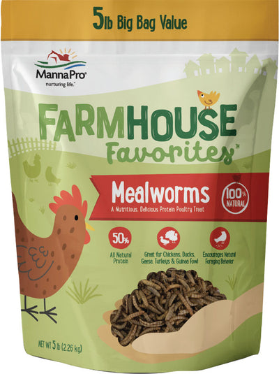 Manna Pro Farmhouse Favorites Mealworms, 5 lb