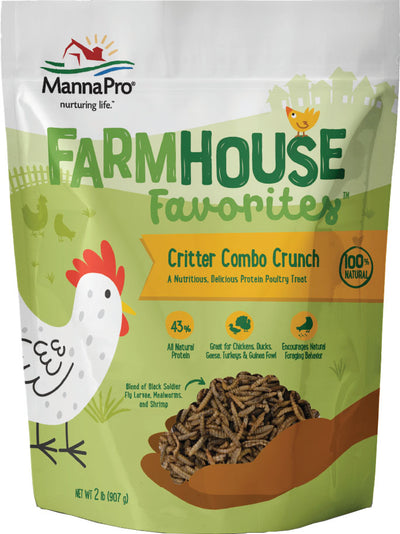Manna Pro Farmhouse Favorites Critter Combo Crunch, 2 lb - Black Soldier Fly Larva