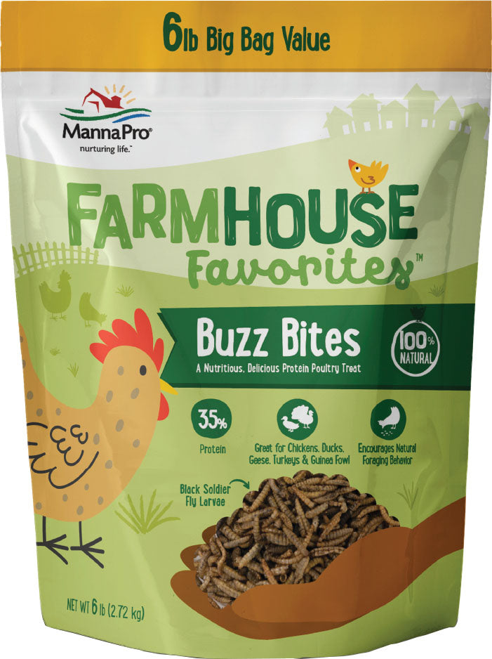 Manna Pro Farmhouse Favorites Buzz Bites, 6 lb - Black Soldier Fly Larva