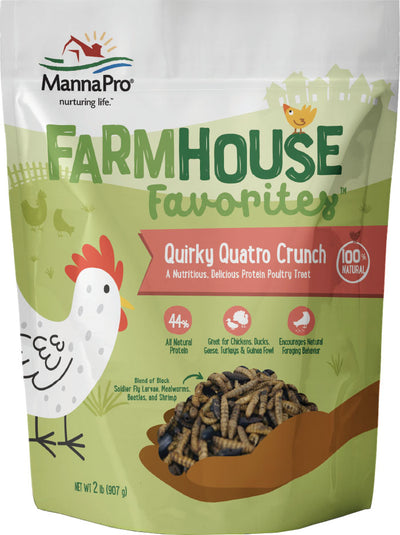 Manna Pro Farmhouse Favorites Quirky Quatro Crunch, 2 lb - Black Soldier Fly Larva