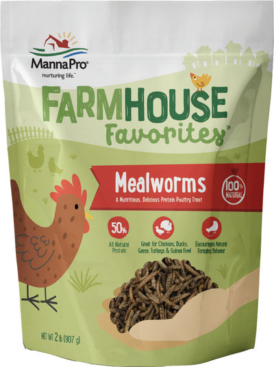 Manna Pro Farmhouse Favorites Mealworms, 2 lb