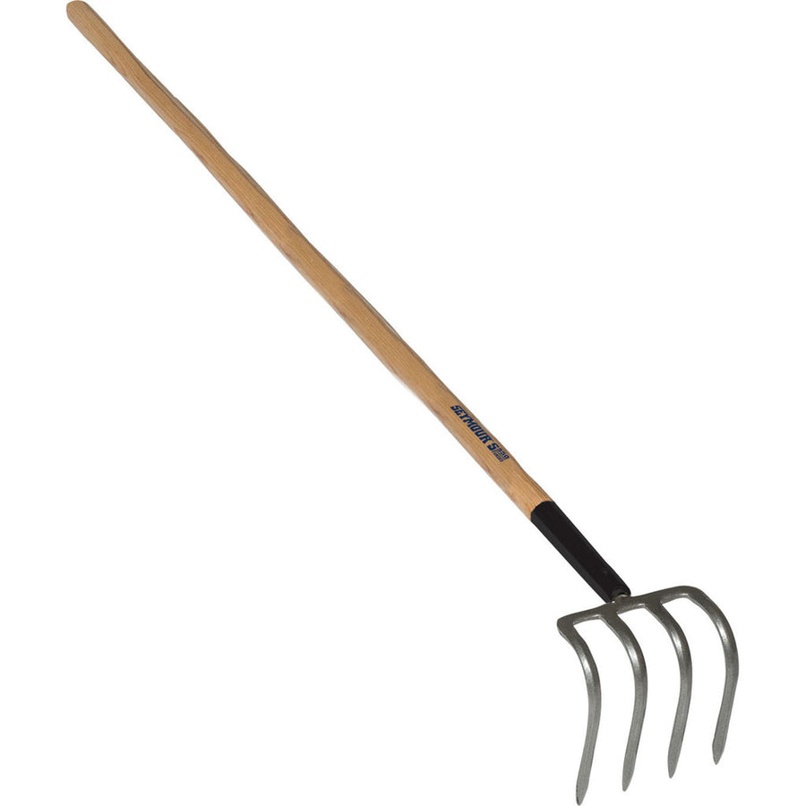 Seymour Potato Refuse Hook 4 Tine Wooden Long Handle, 54 in - Potato 4 Prong
