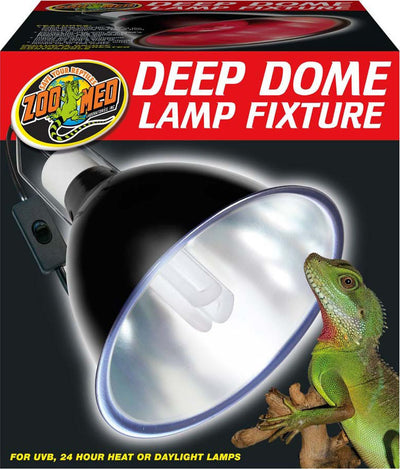 Zoo Med Deep Dome Lamp Fixture, Black, 8.5 in-160 Watt - Domes