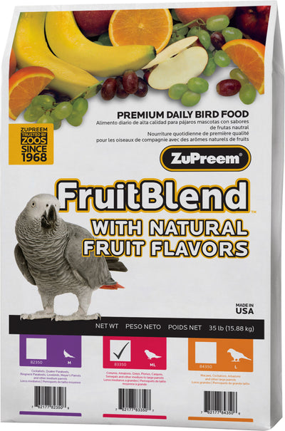 Zupreem Fruitblend Flavor Parrots/Conures Food, 35 lb