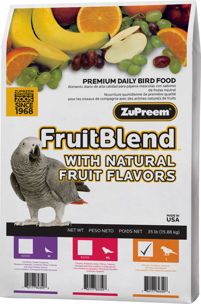 Zupreem Fruitblend Flavor Large Bird Food, 35 lb - Parrot