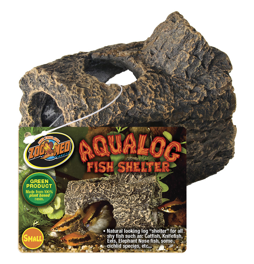 Zoo Med Aqualog Fish Shelter, Brown, SM - Resin