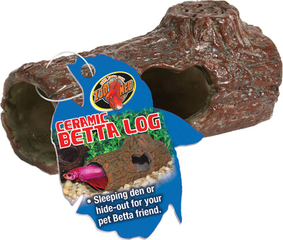 Zoo Med Betta Ceramic Log, Brown, 4.25 in - Resin