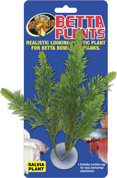 Zoo Med Betta Plants Salvia Plastic Plant, Green - Plastic Plants